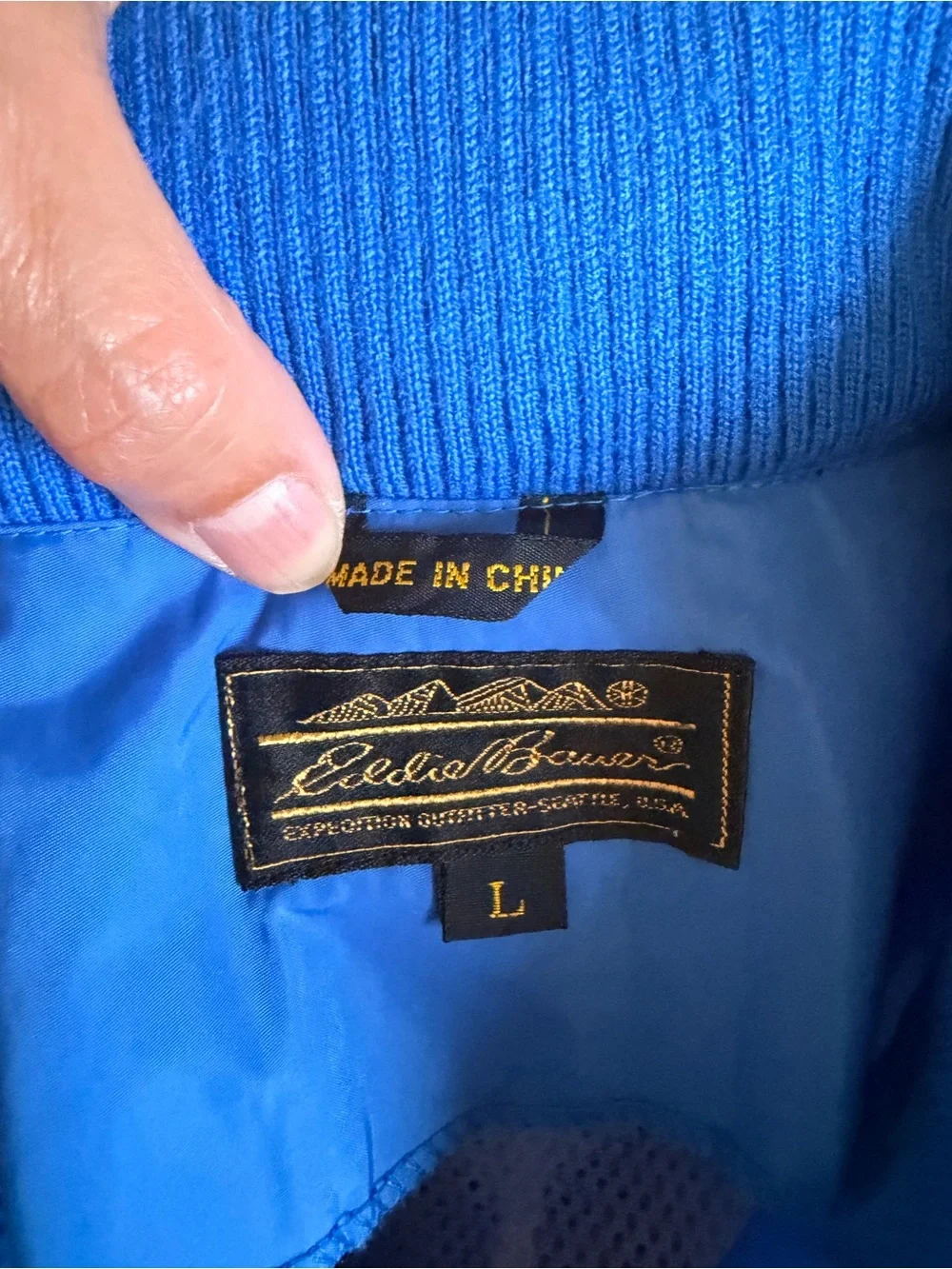 Vintage Eddie Bauer Bright Blue Men's Windbreaker Jacket